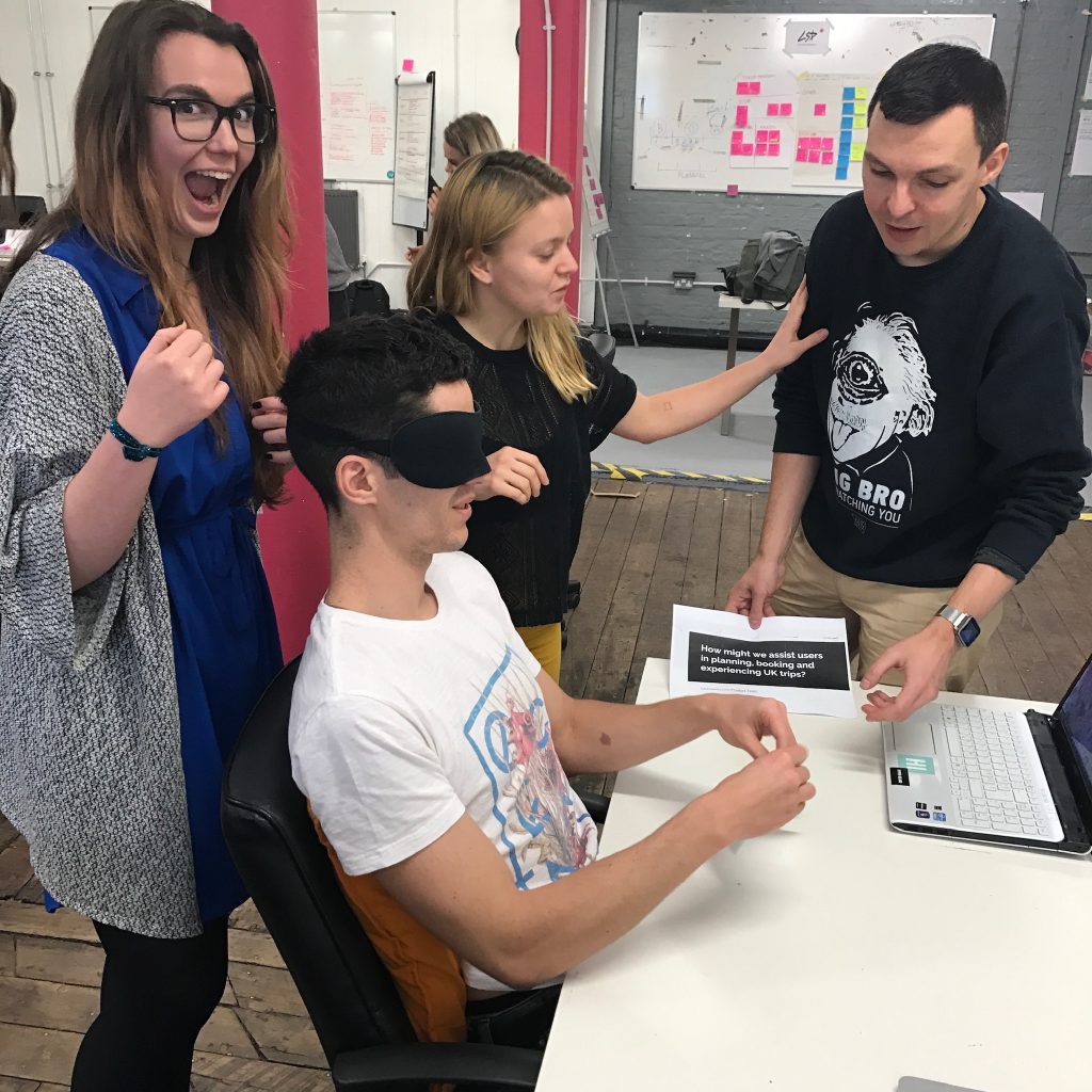 Participants testing tactile message