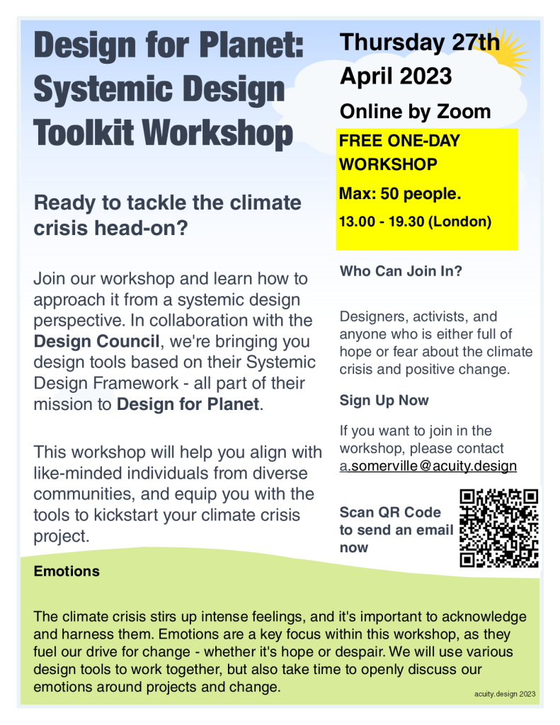 Poster for workshops - this version is for the online workshop on 27th April
