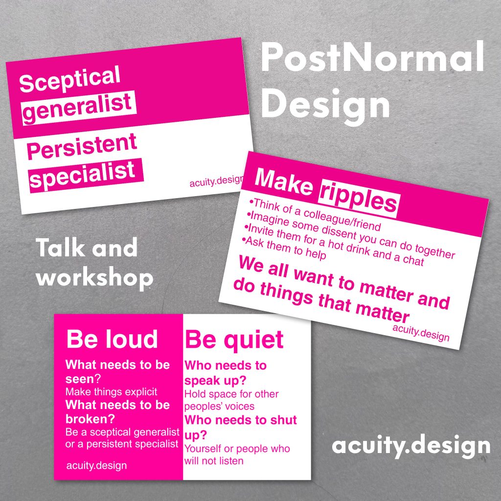 Three cards and stickers for participants to take away