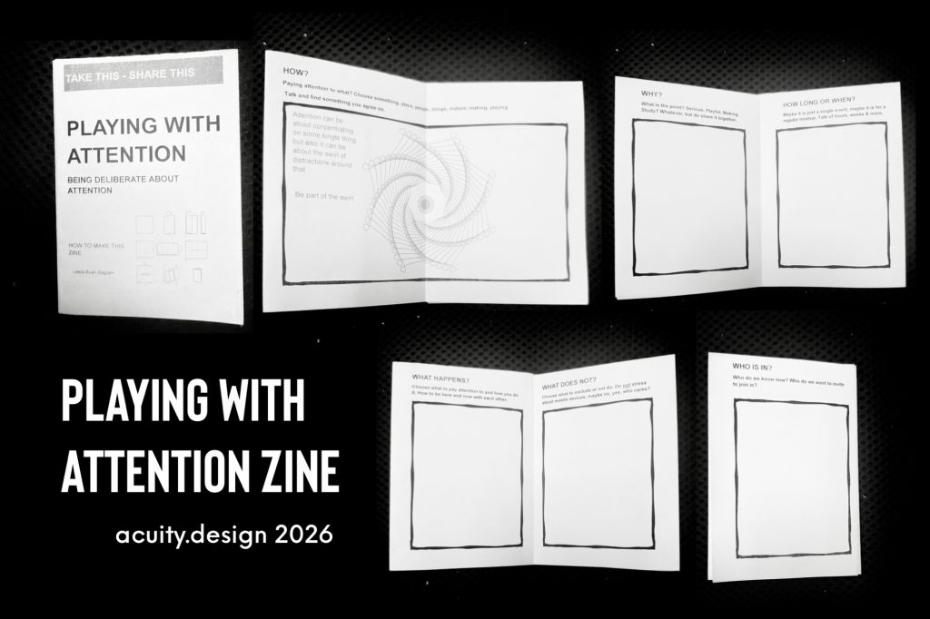 Photos of the content within Playing with attention zine