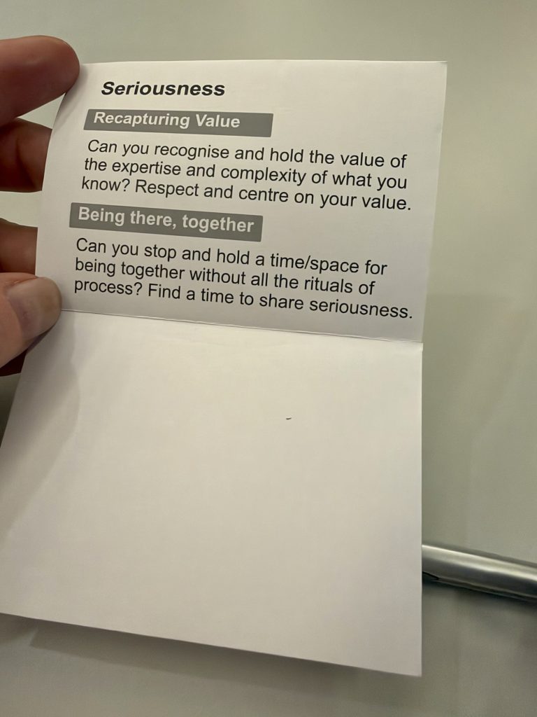Two points about feeling a sense of seriousness and the power of presence
